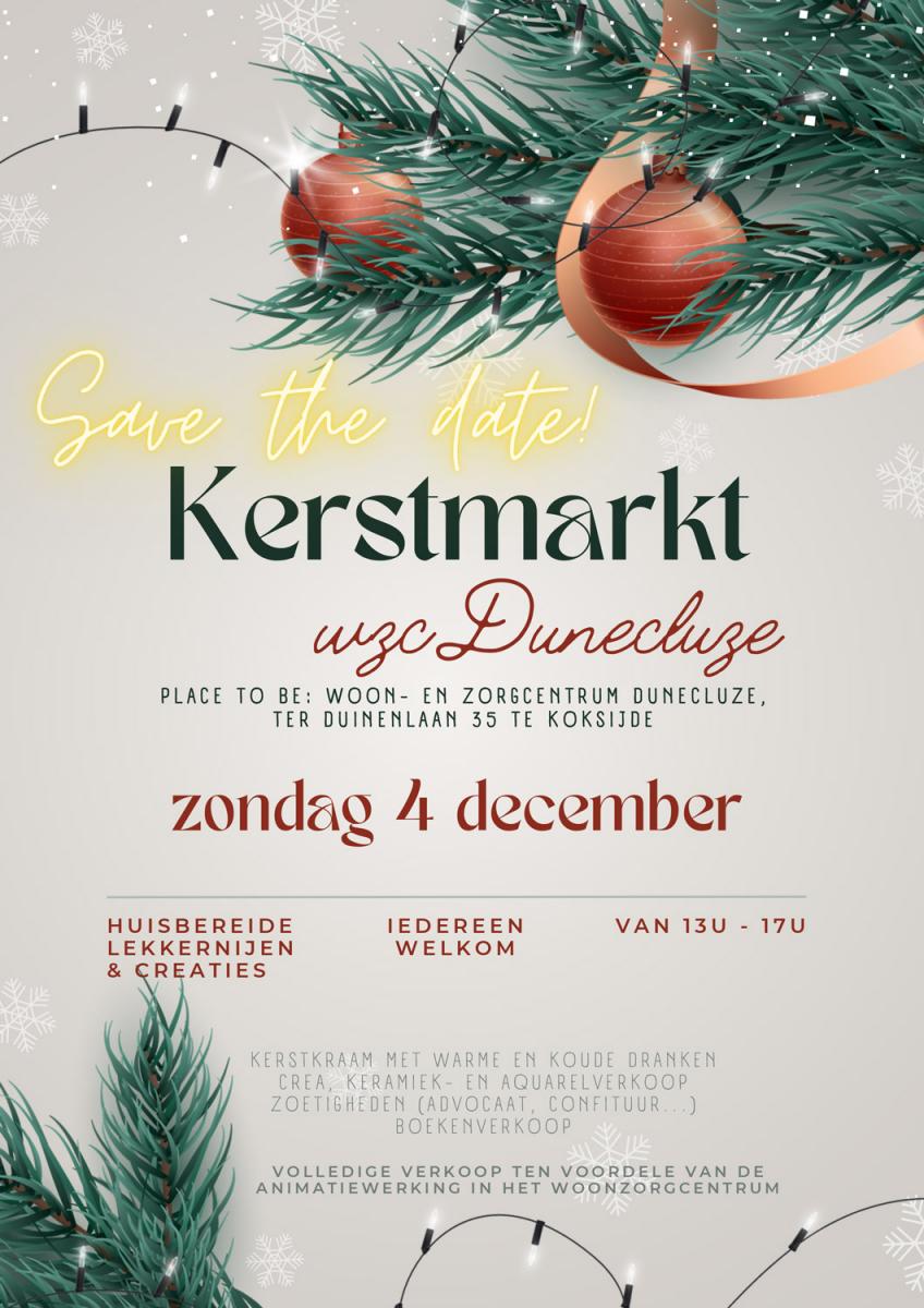 Affiche kerstmarkt Dunecluze