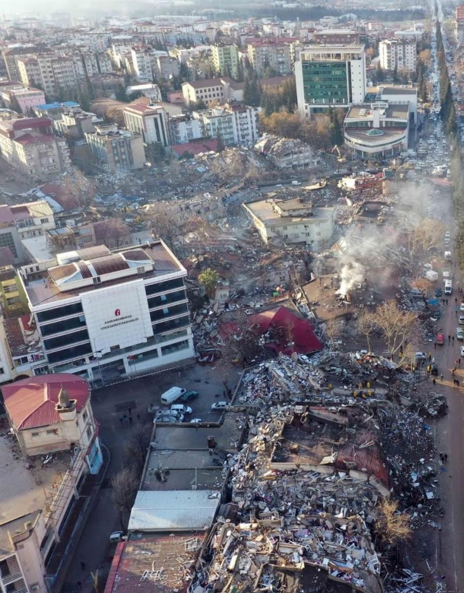 Beeld uit de stad Kahramanmaraş (100 km ten noorden van de Syrische grens)