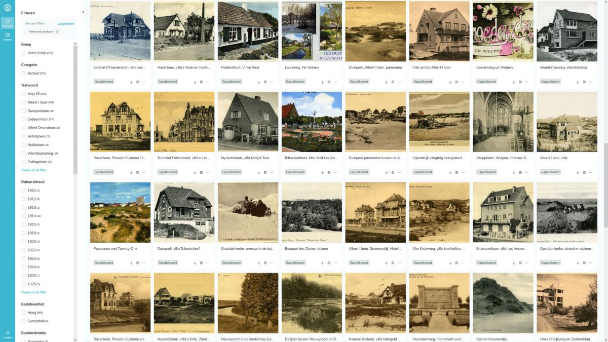 Screenshot beeldbank Koksijde