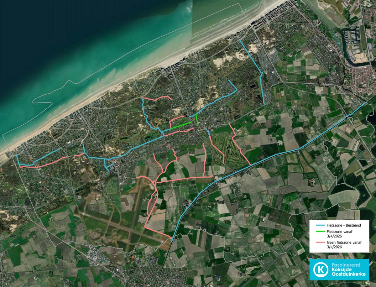 De fietszones in Koksijde