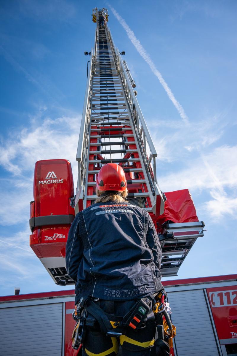 Ladderwagen van de brandweer van Koksijde